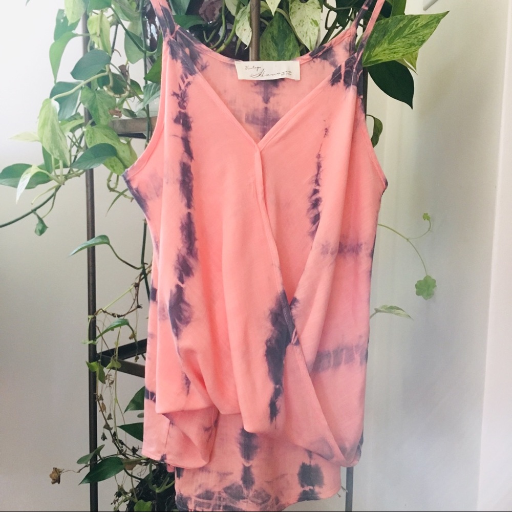Vintage Havana pink tie dye tank top